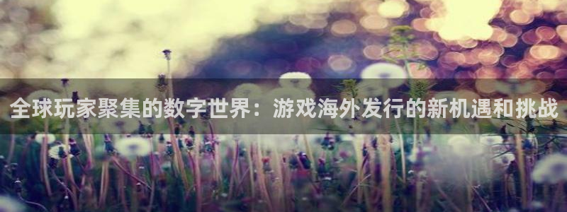 新宝GG官网游戏：全球玩家聚集的数字世界：游戏海外发行的新机遇和挑战